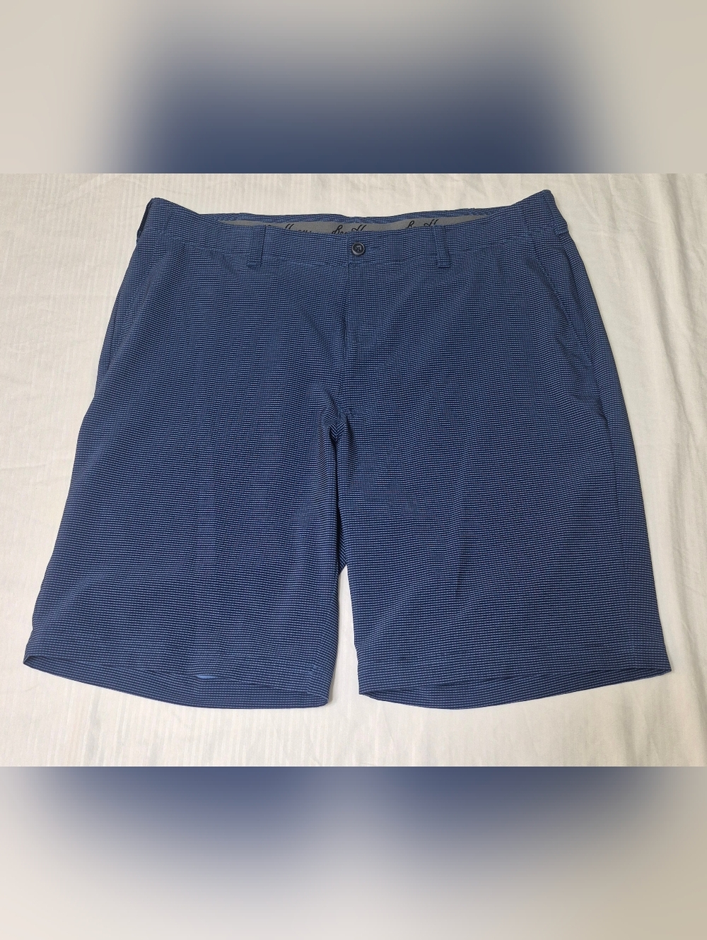 Hogan Navy Textured Flat-Front Shorts